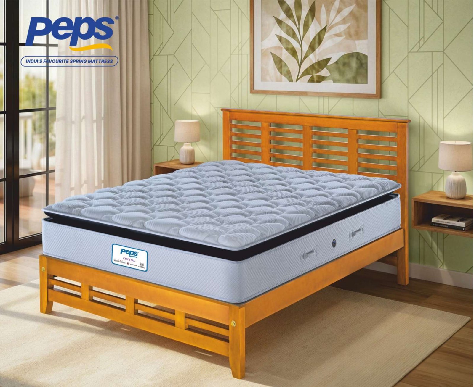 Peps Crystal Luxury Pocket Spring Pillow Top Mattress